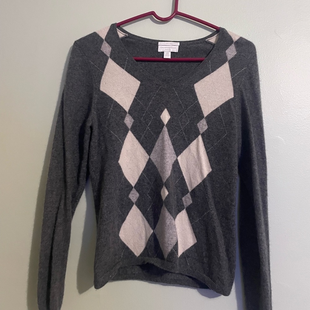 Charter Club Gray Cashmere Sweater